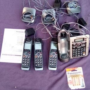 Panasonic Black Cordless Phone System with Multiple Handsets